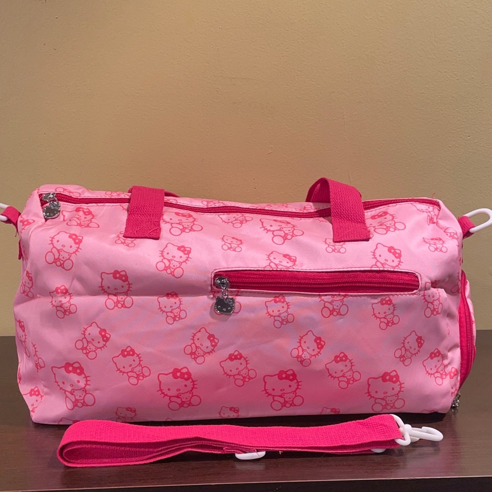 Cat Mom Pink Duffel Bag – Sanrio Travel Tote, Gym Bag, Weekender, Cat Mom